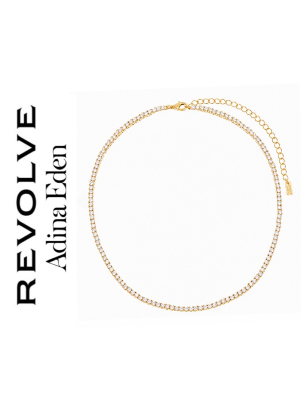 Revolve x Adina Eden Thin Tennis Choker in Gold
